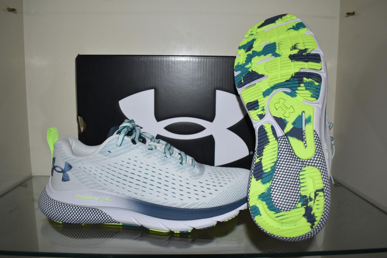 Under Armour Men’s UA HOVR Turbulence Print Running Shoes 3027028 100 White NIB