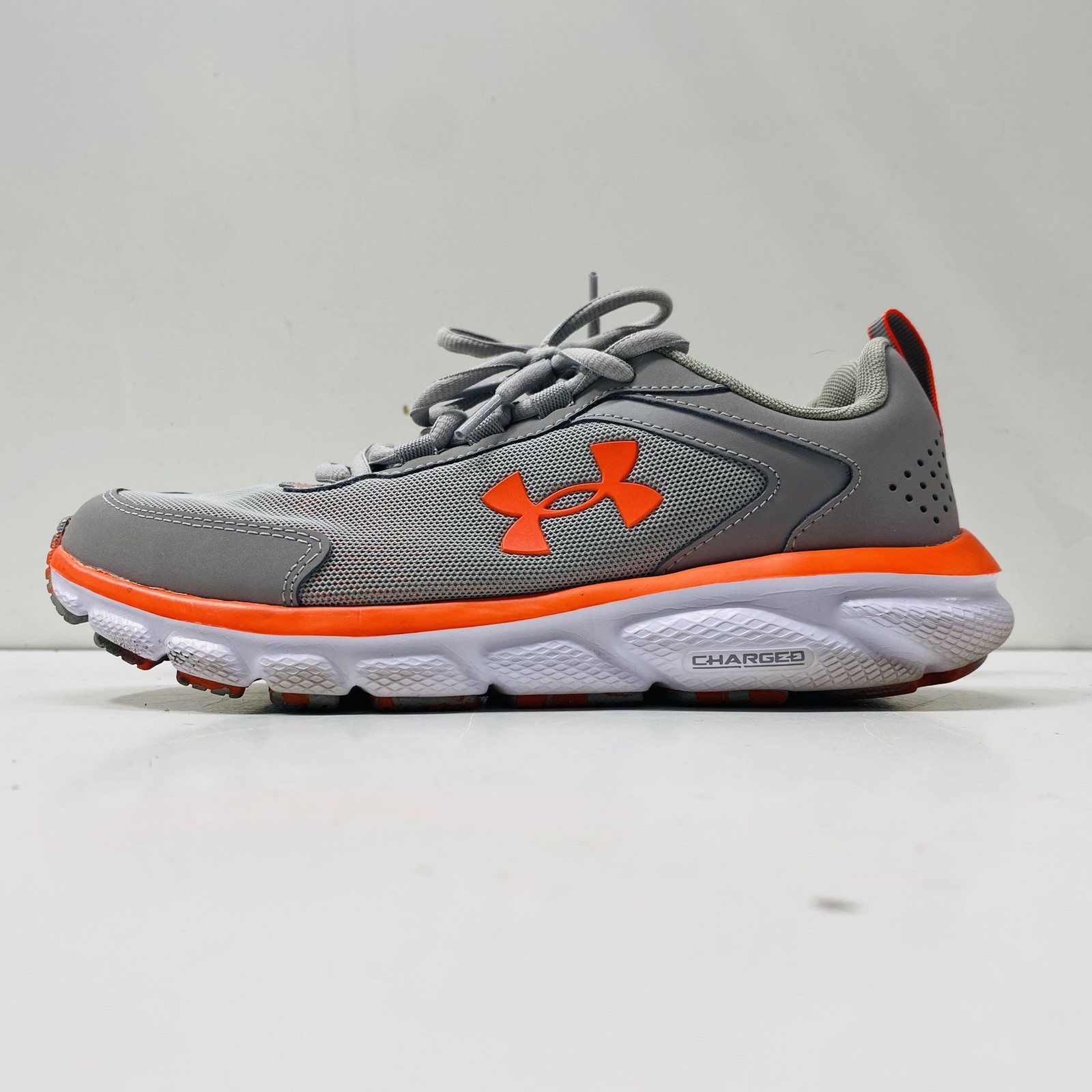 Under Armour Men Charged Assert 8 3024683-107 Gray Mesh Lace Shoes Size 7.5