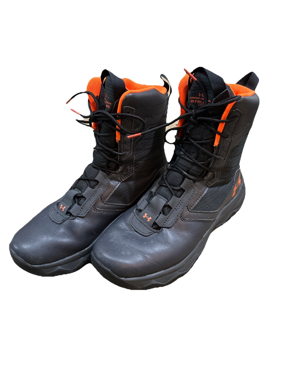 Under Armour Stellar G2 Tactical Boots Black Orange Men’s Size 9 #3021036-001