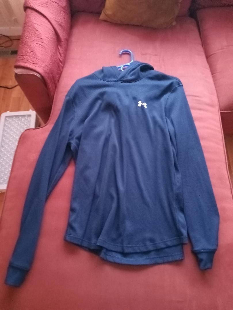 Under Armour Navy Blue Pullover Hoodie LG/G/G Loose Lightweight Thermal-ish