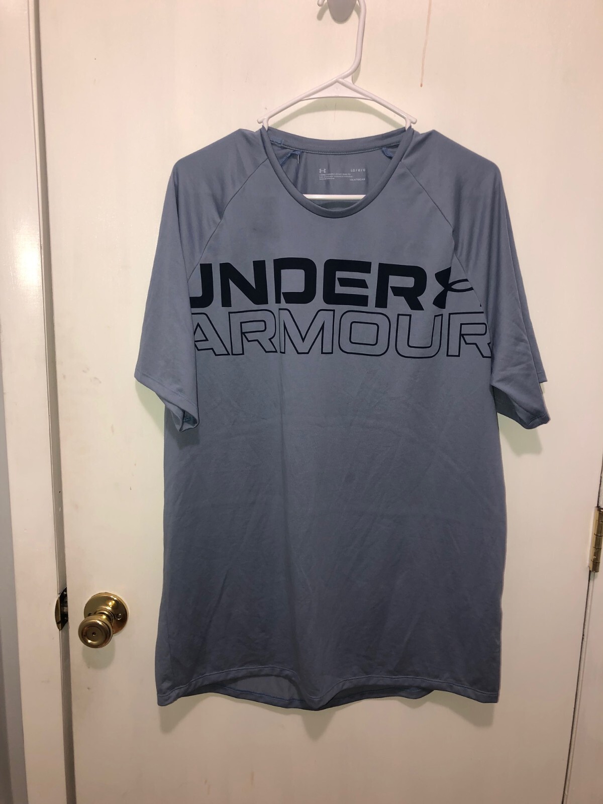 NEW Under Armour Mens Tech 2.0 Wordmark T-Shirt Large Gray NWOT Short Sleeve