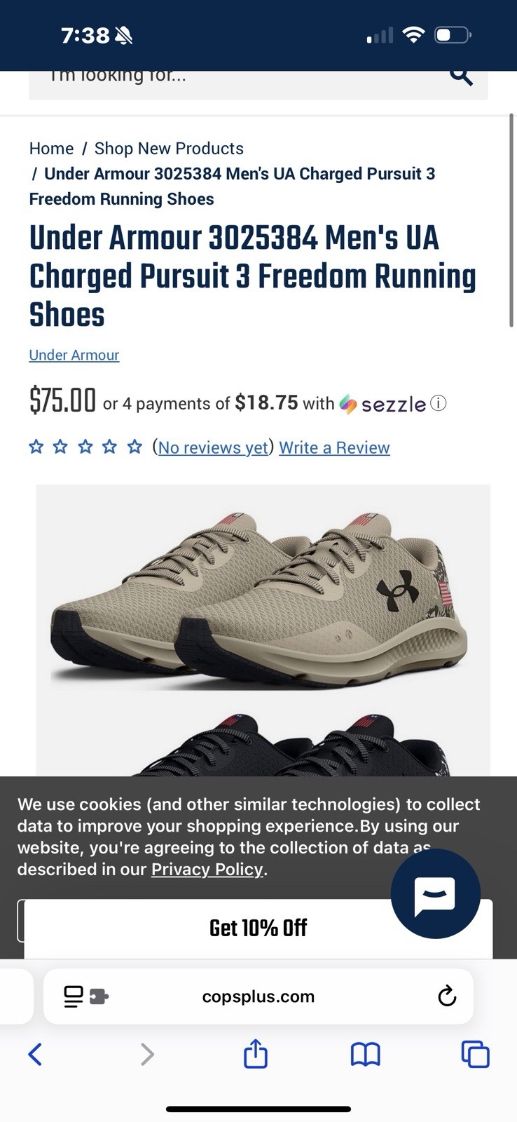 Under Armour Charged Pursuit 3 Freedom Ed. With Box 11.5