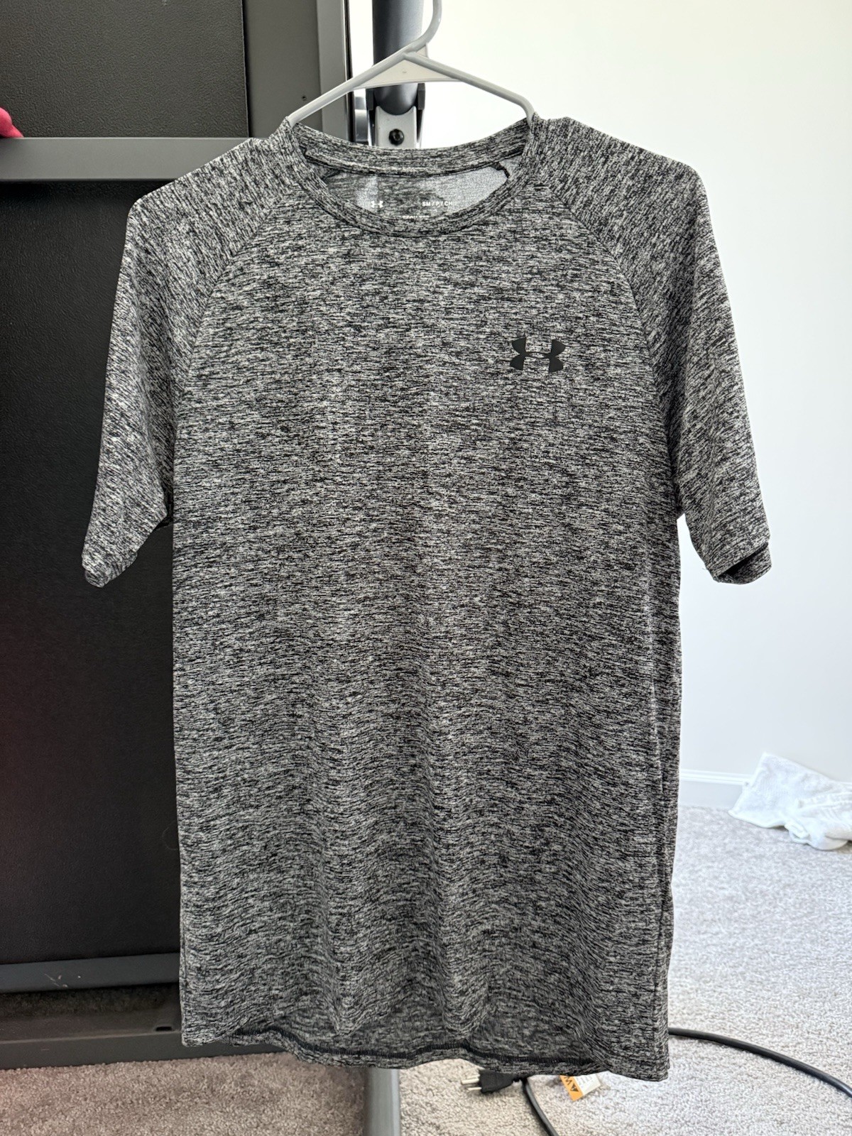 Under Armour The Tech Tee, Heat Gear, Adult Unisex, Heathered Grey, Size Small