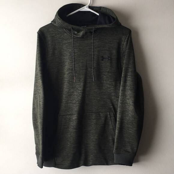 UNDER ARMOUR UA Twist Fleece Hoodie Green Black Small EUC