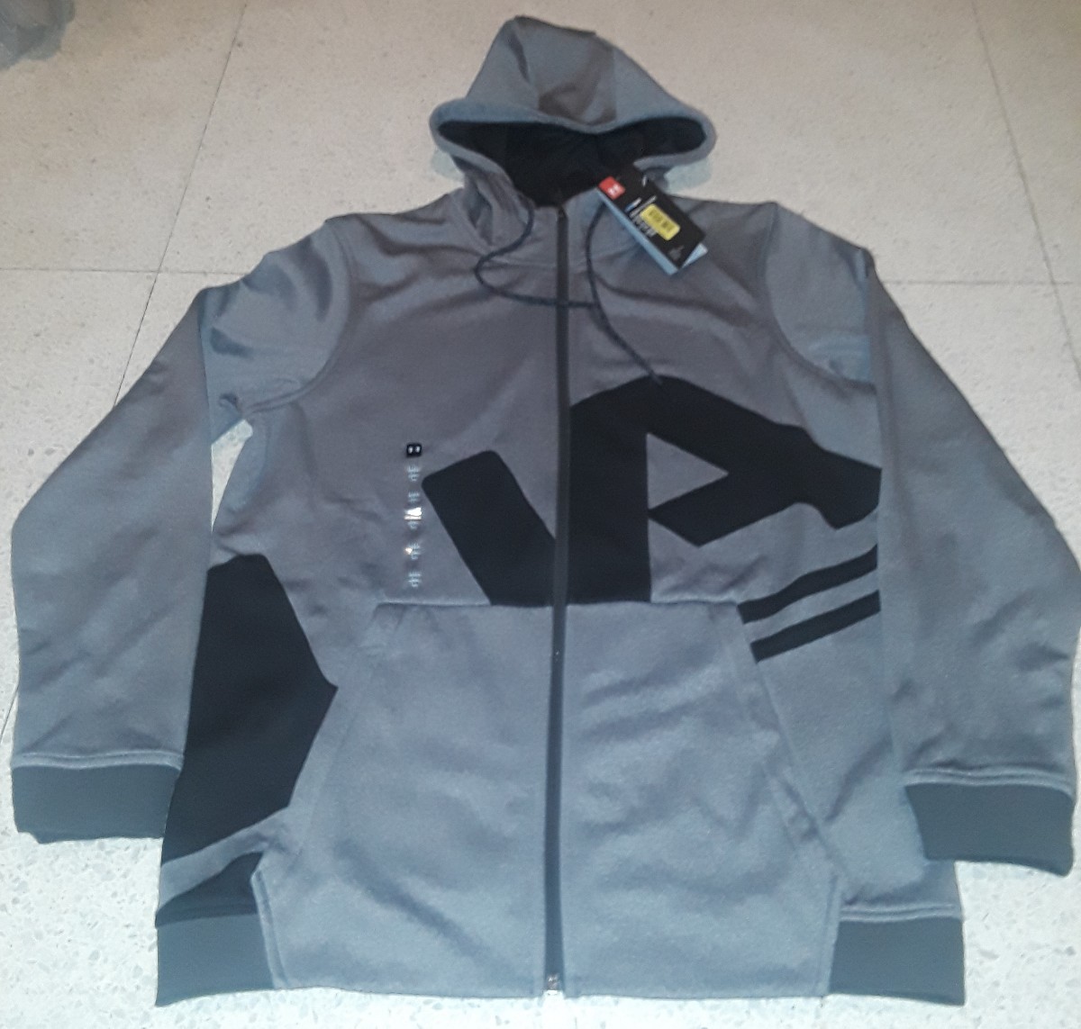 NWT Under Armour MENS Armour Fleece® Full-Zip Logo Hoodie GRAY GREY 1320756 019