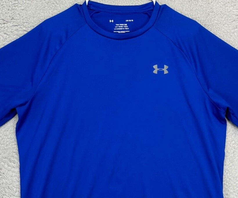 Under Armour Shirt Mens Large Blue The Tech Tee Short Sleeve T-Shirt Crew Neck