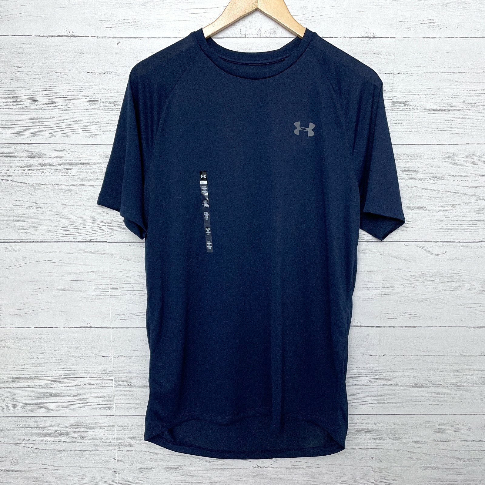 NEW Under Armour Men’s Medium Navy Blue Tee The Tech Tee Loose Fit Heat Gear