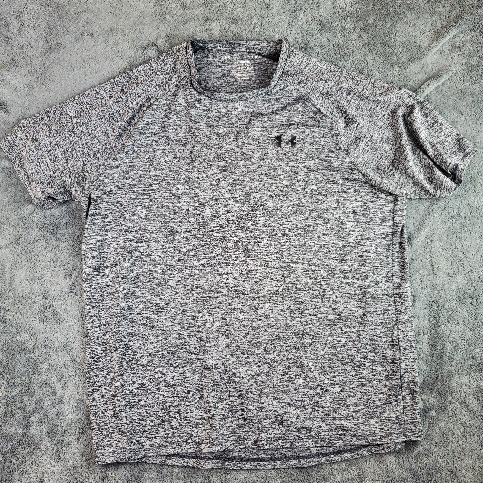 Under Armour Shirt Men’s L Gray Tech T-Shirt Tee Active Training Crew Heatgear