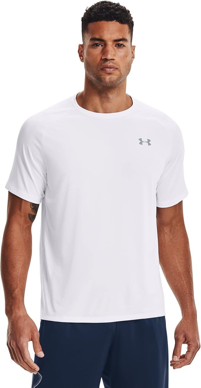 Under Armour Men’s UA Tech 2.0 Short Sleeve crew neck  loose T-shirt white  L