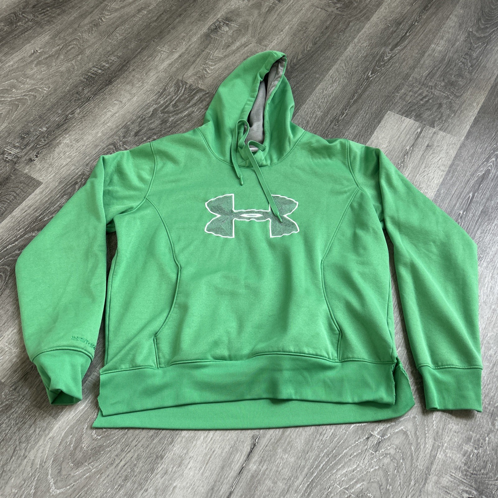 Under Armour Green Hoodie with Logo Size X-Large Has Flaws Noted in pics
