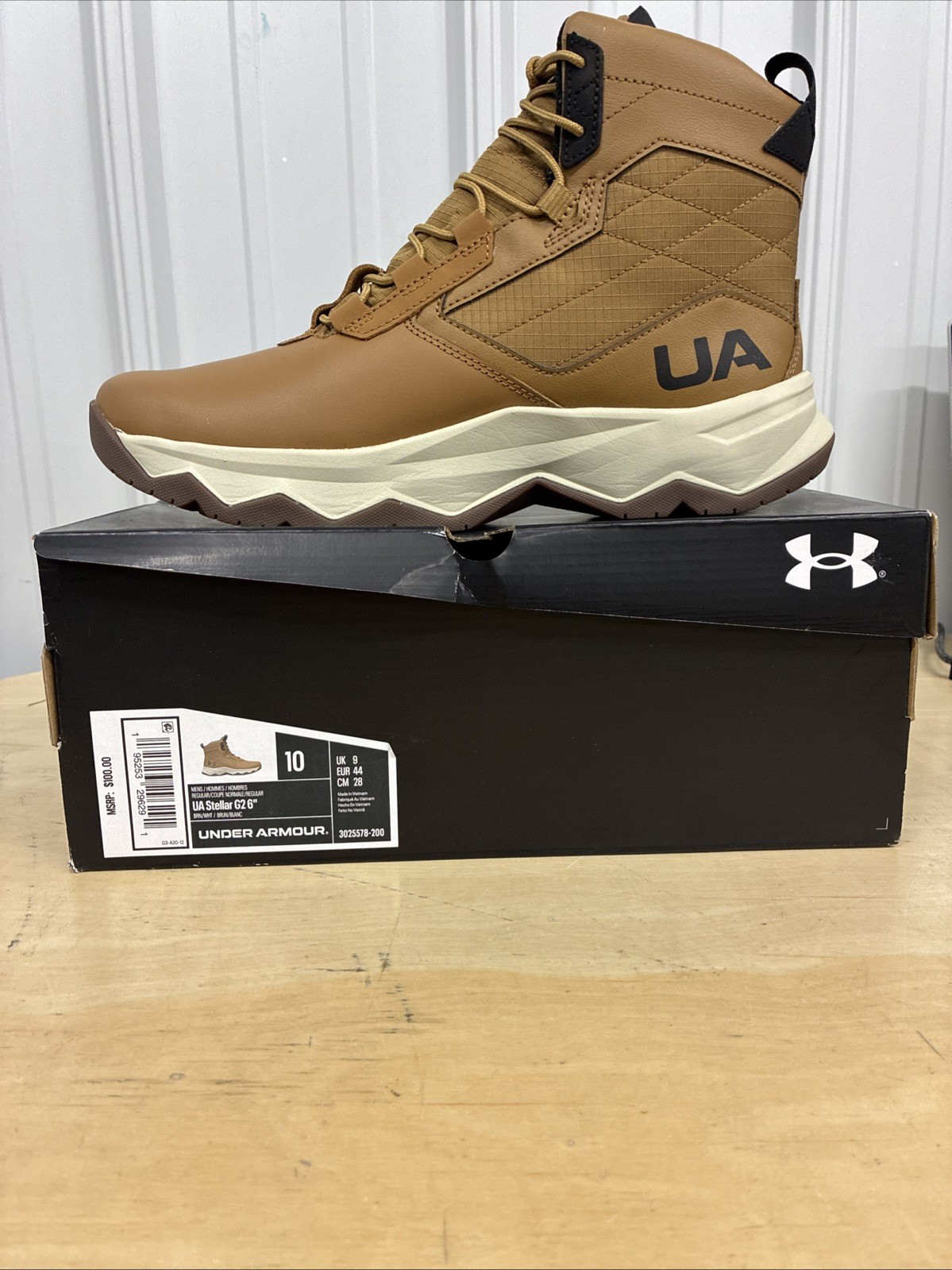 UNDER ARMOUR UA Stellar G2 6″ DESERT TAN Military / Tactical Boots 10 NEW wBOX