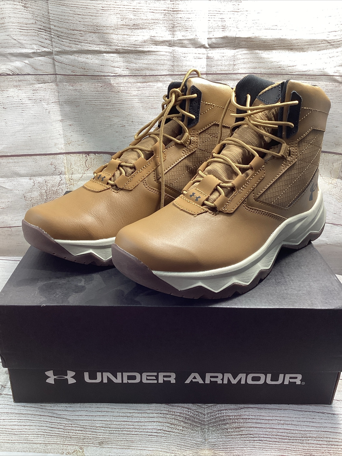 UNDER ARMOUR UA Stellar G2 Tactical Mens’s Boots, Brown/White, 3025578-200 Sz 9