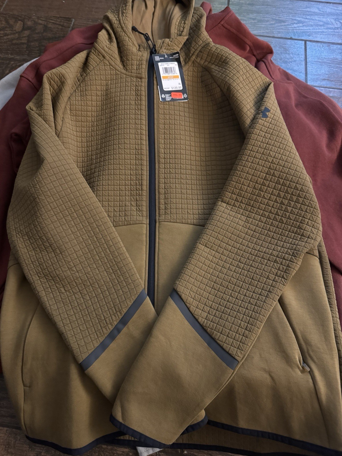 Under Armour UA Unstoppable Fleece Grid Full-Zip Men’s Small Coyote 1386543 NWT