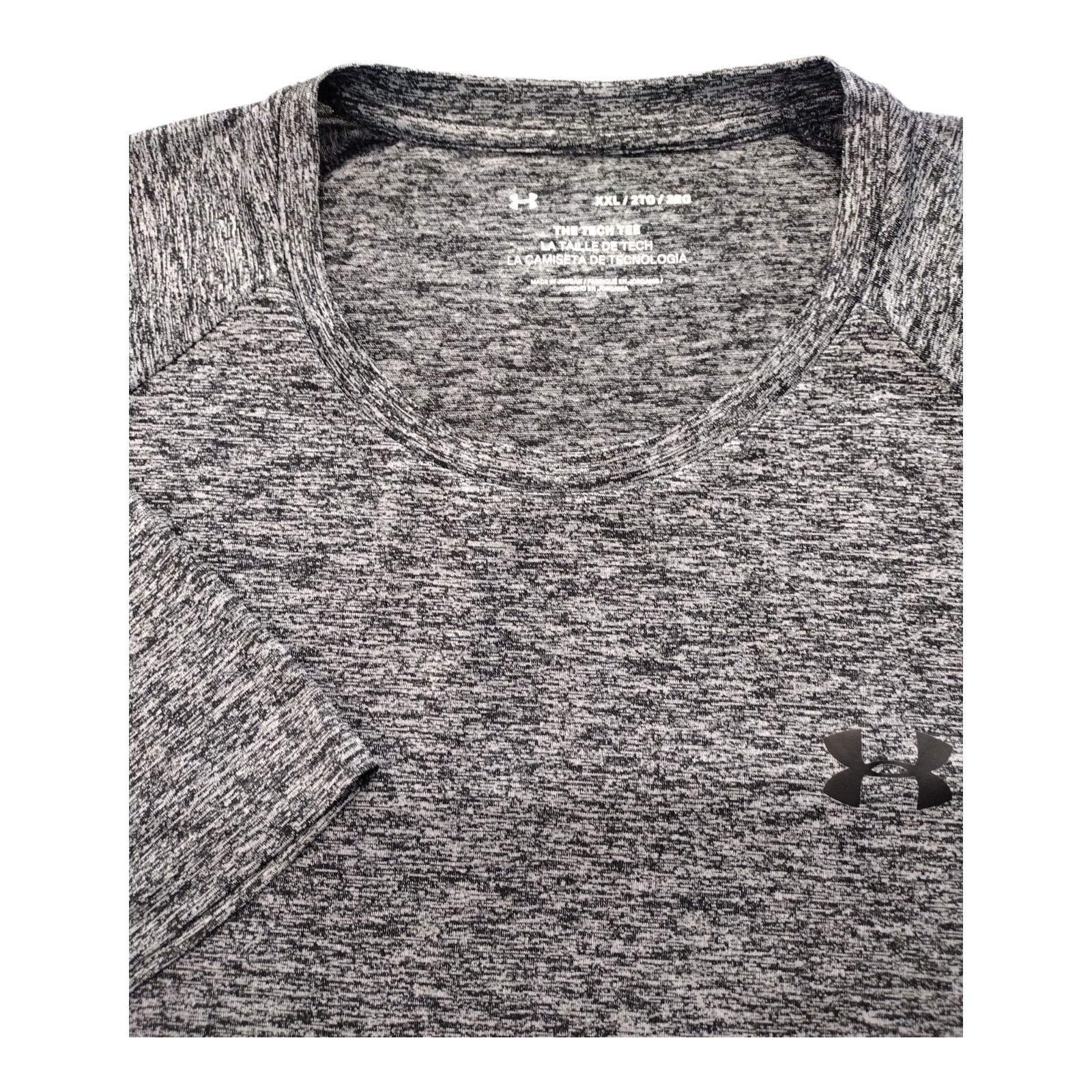 Under Armour The Tech Tee Short Sleeve Crew Neck 2XL Grey And Black