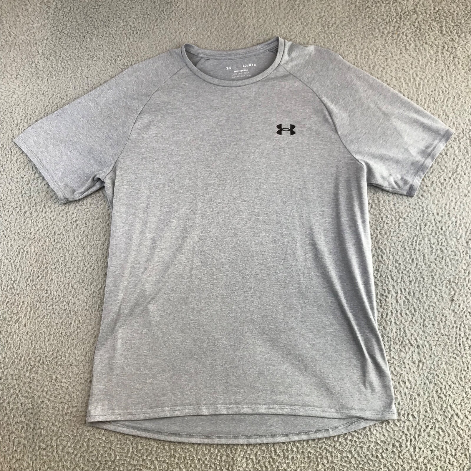 Under Armour Shirt Men’s Large Gray The Tech Tee Short Sleeve Crew Neck Logo