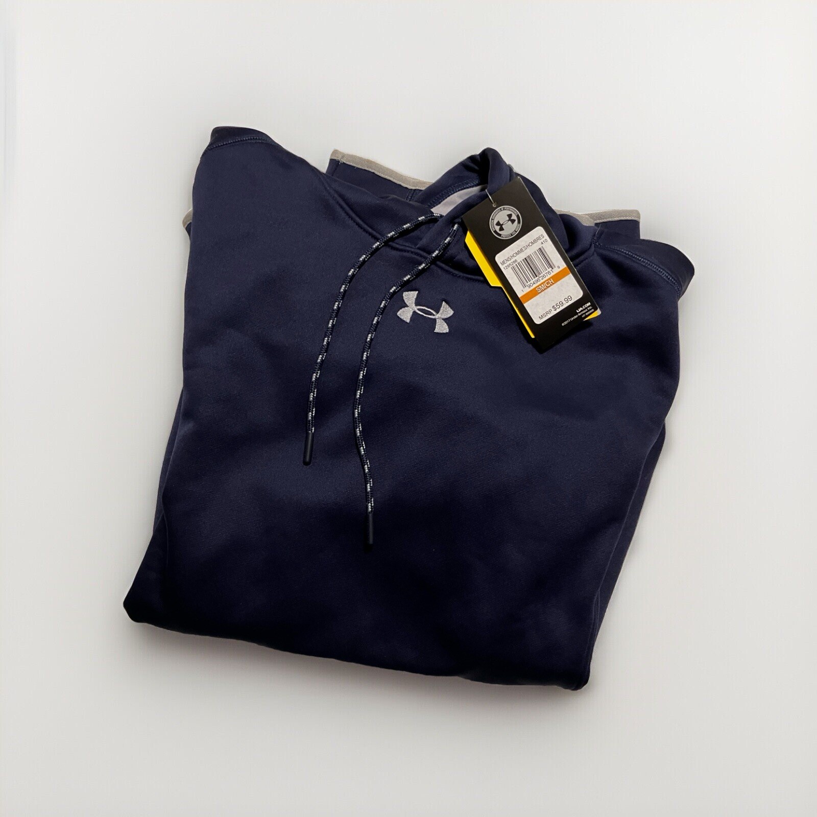 Under Armour Double Threat Fleece Hoodie – Navy – Small – NWT