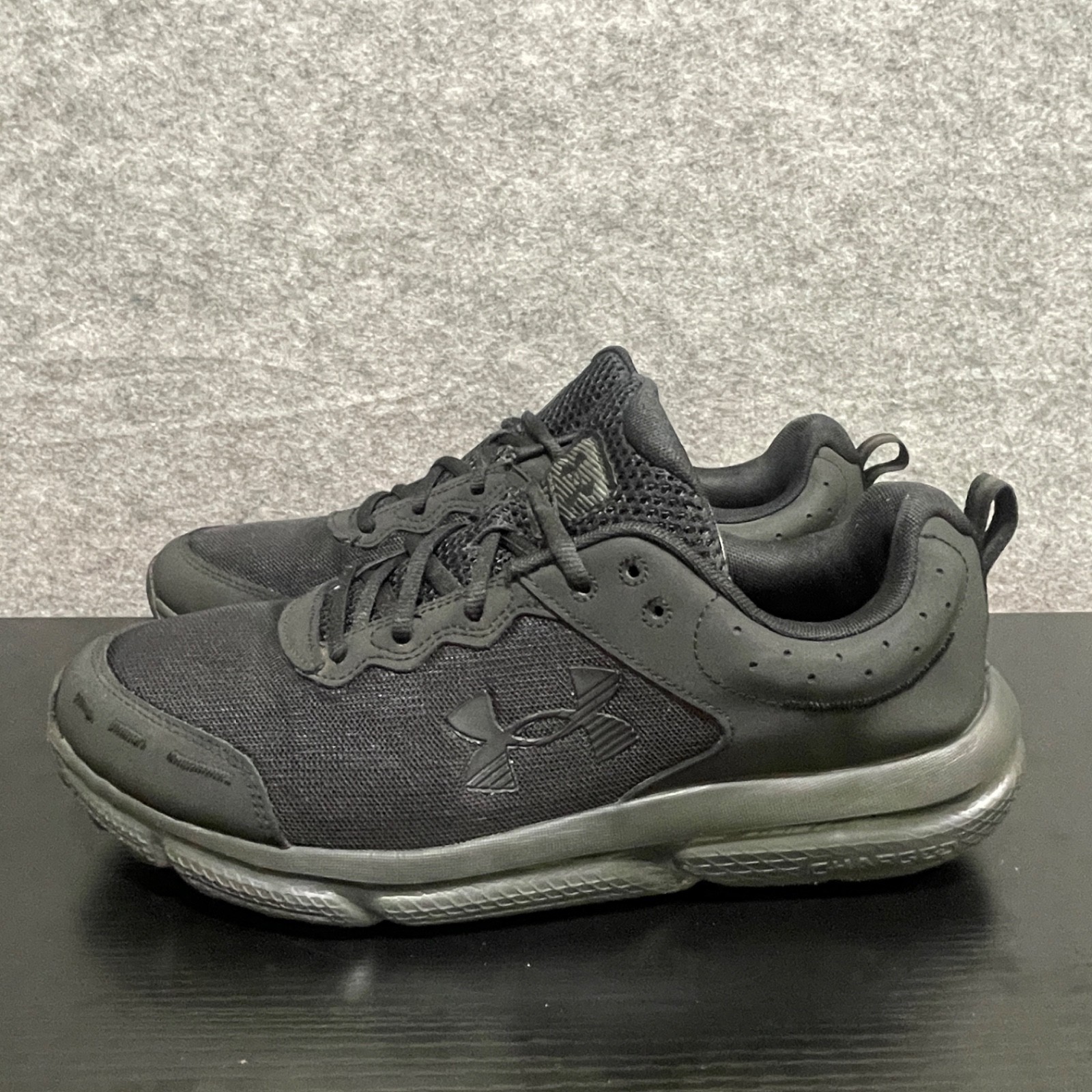 Under Armour Charged Assert-10 Shoes Men’s Size 12 Black Black Mesh Sneakers