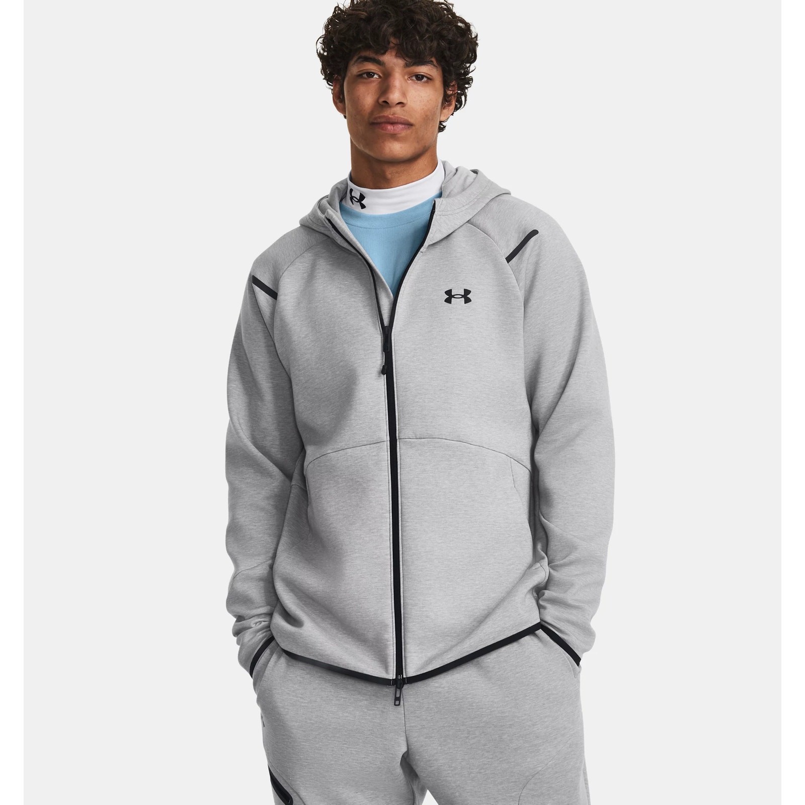 NWT Under Armour Men’s UA Unstoppable Fleece Full-Zip in Mod Grey size Medium