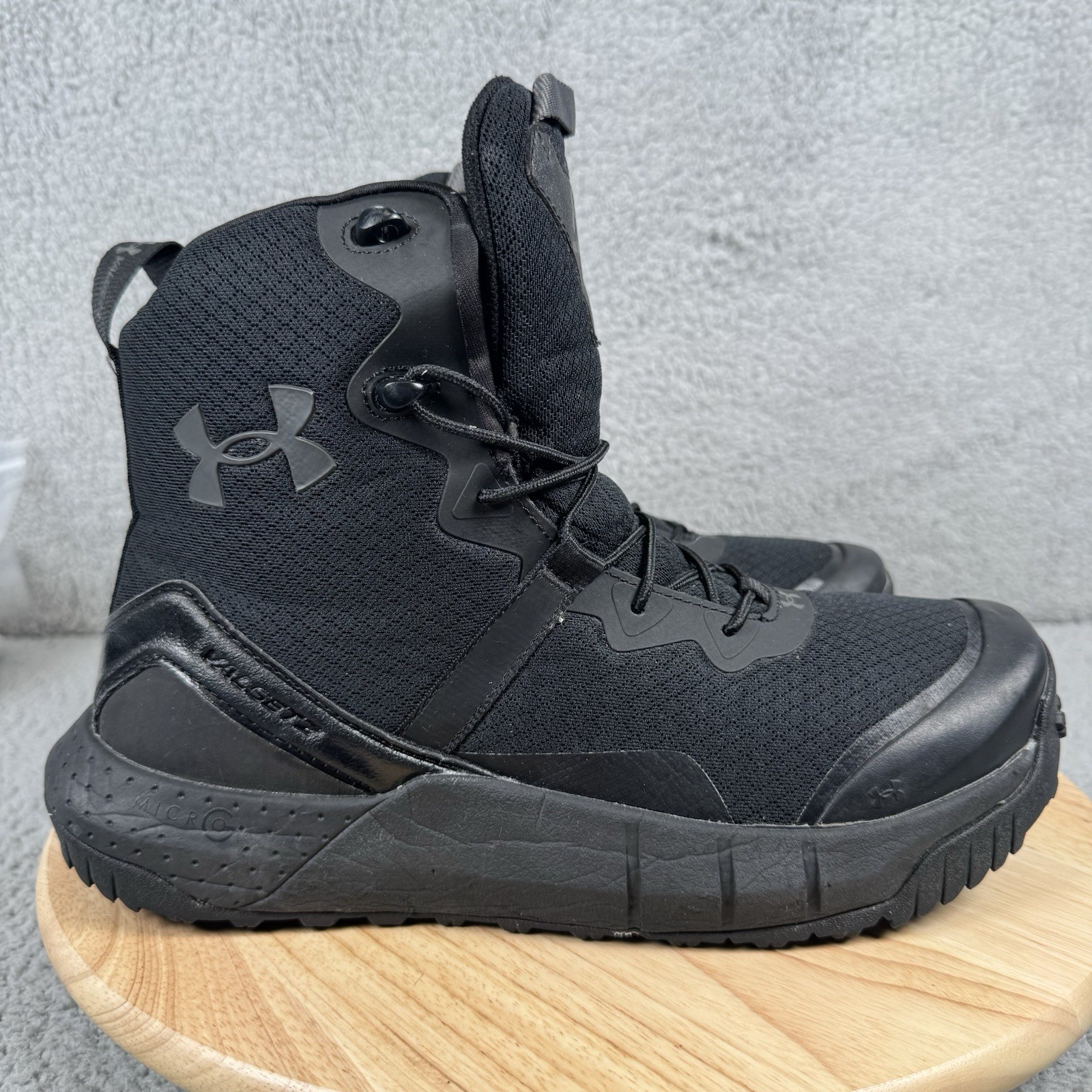 Under Armour MICRO G Valsetz Mens 11.5 Black Military Tactical Zip Combat Boot
