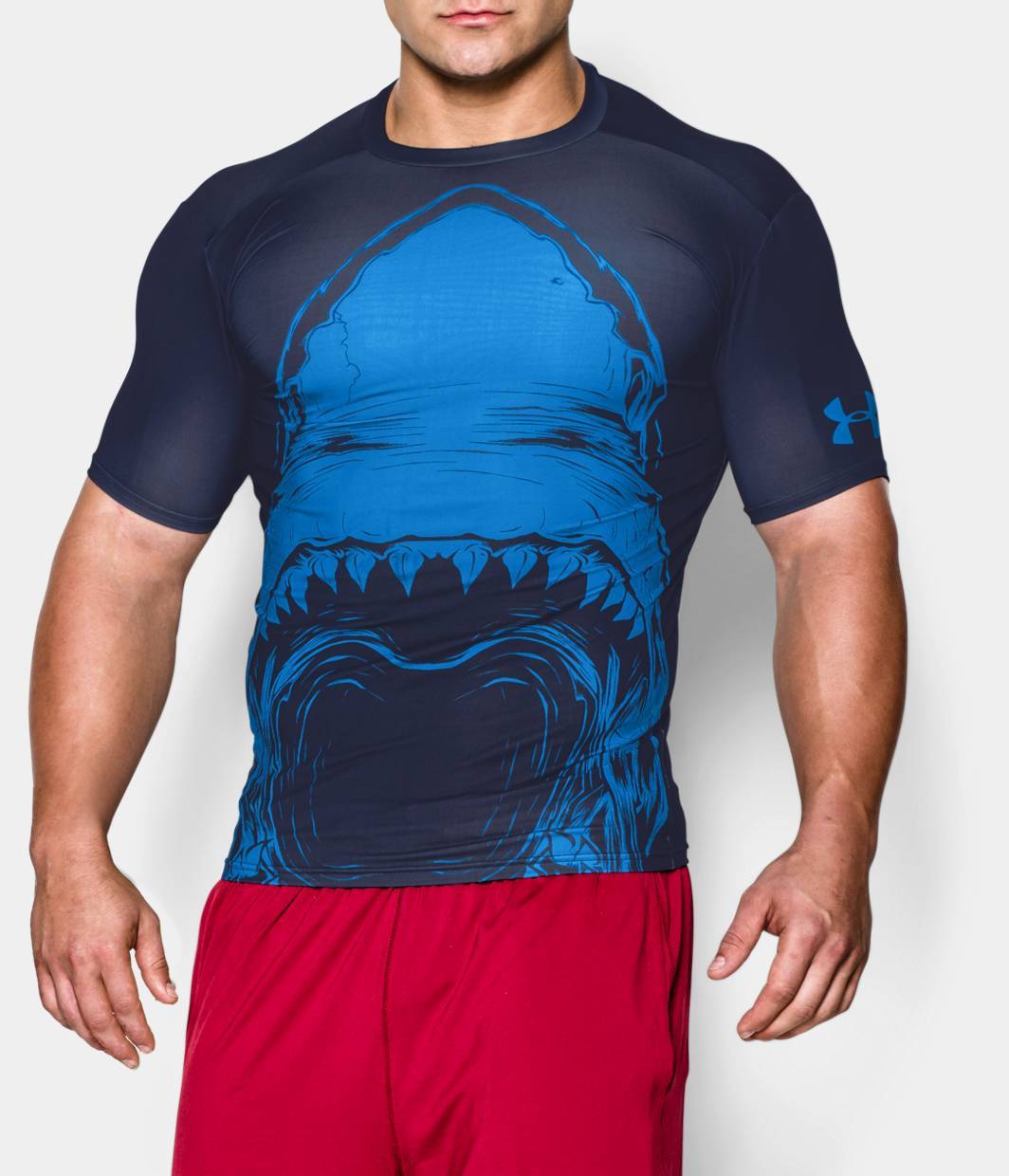 Under Armour Men’s UA 100% BEAST Compression Tight Shirt – Blue Shark size L