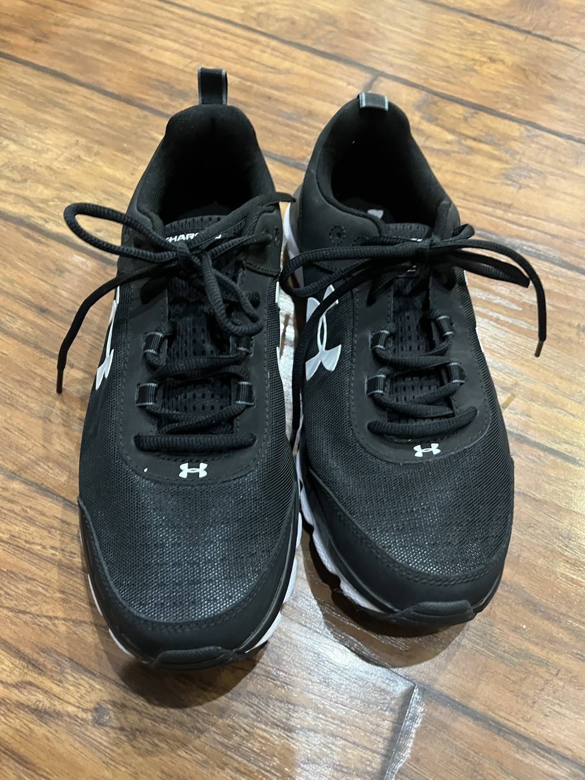 Under Armour Charged Assert 9 Marble Low Top Athletic Sneakers Black White