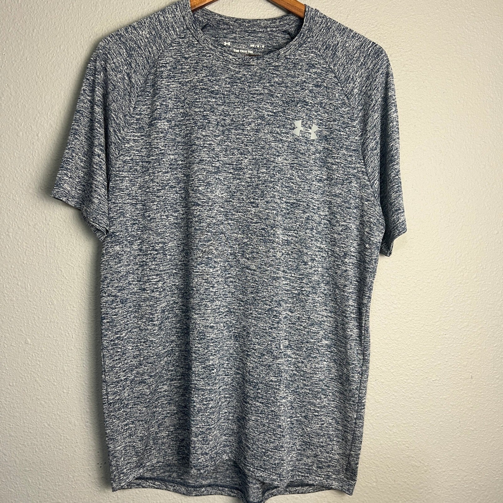 Under Armour Tech Tee Performance Athletic Training Activewear Heather Blue Sz M