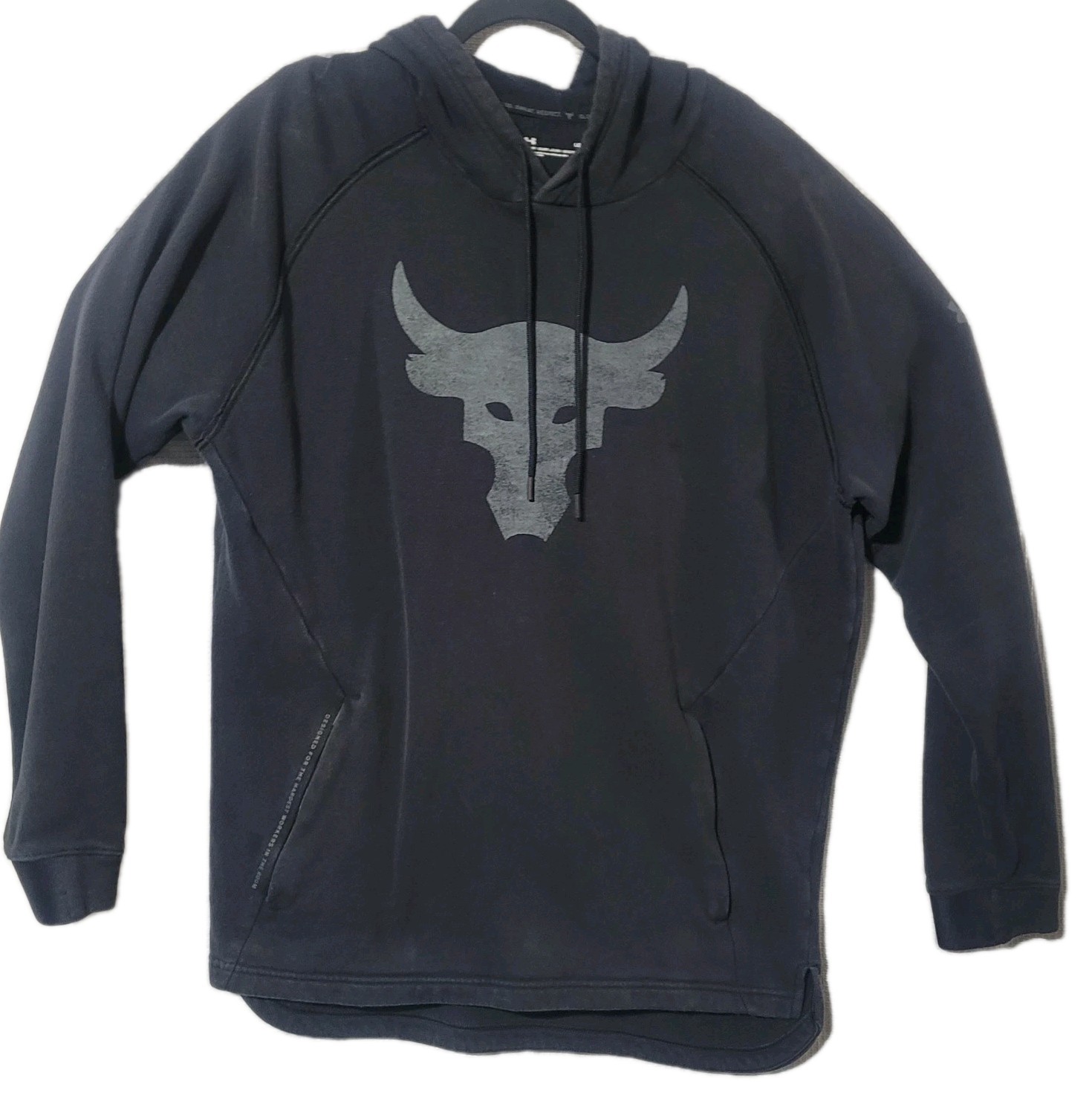 Under Armour Size L Grey Graphic Hoodie w/ Zipper Pocket