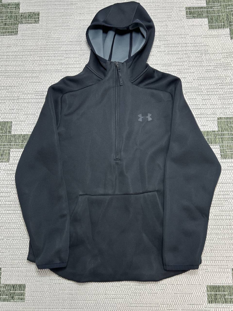 Under Armour UA Unstoppable Fleece Hoodie Mens Large Black Half Zip Training