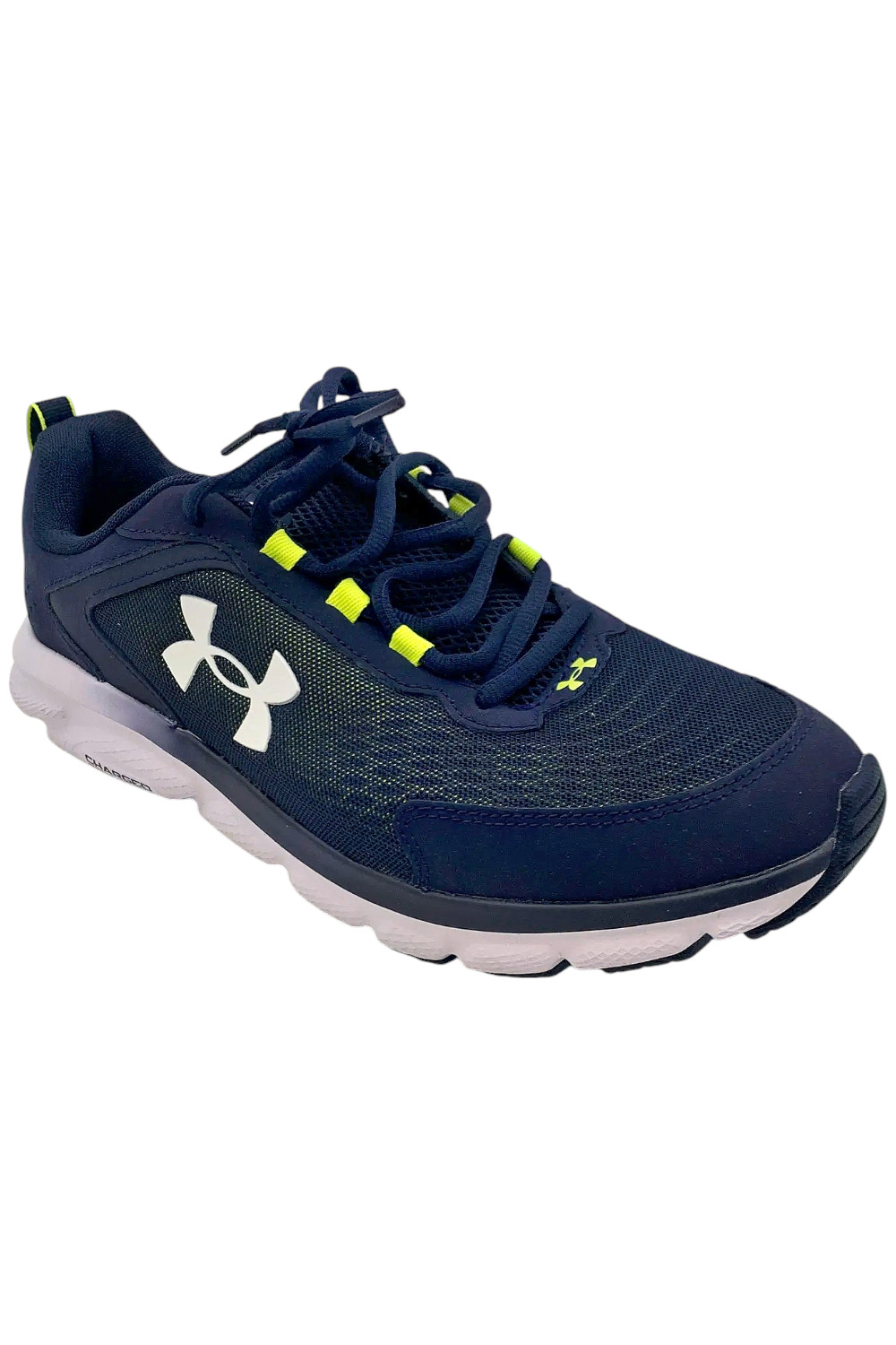 Under Armour Men’s Charged Assert 9 Running Shoe Navy/Yellow Ray