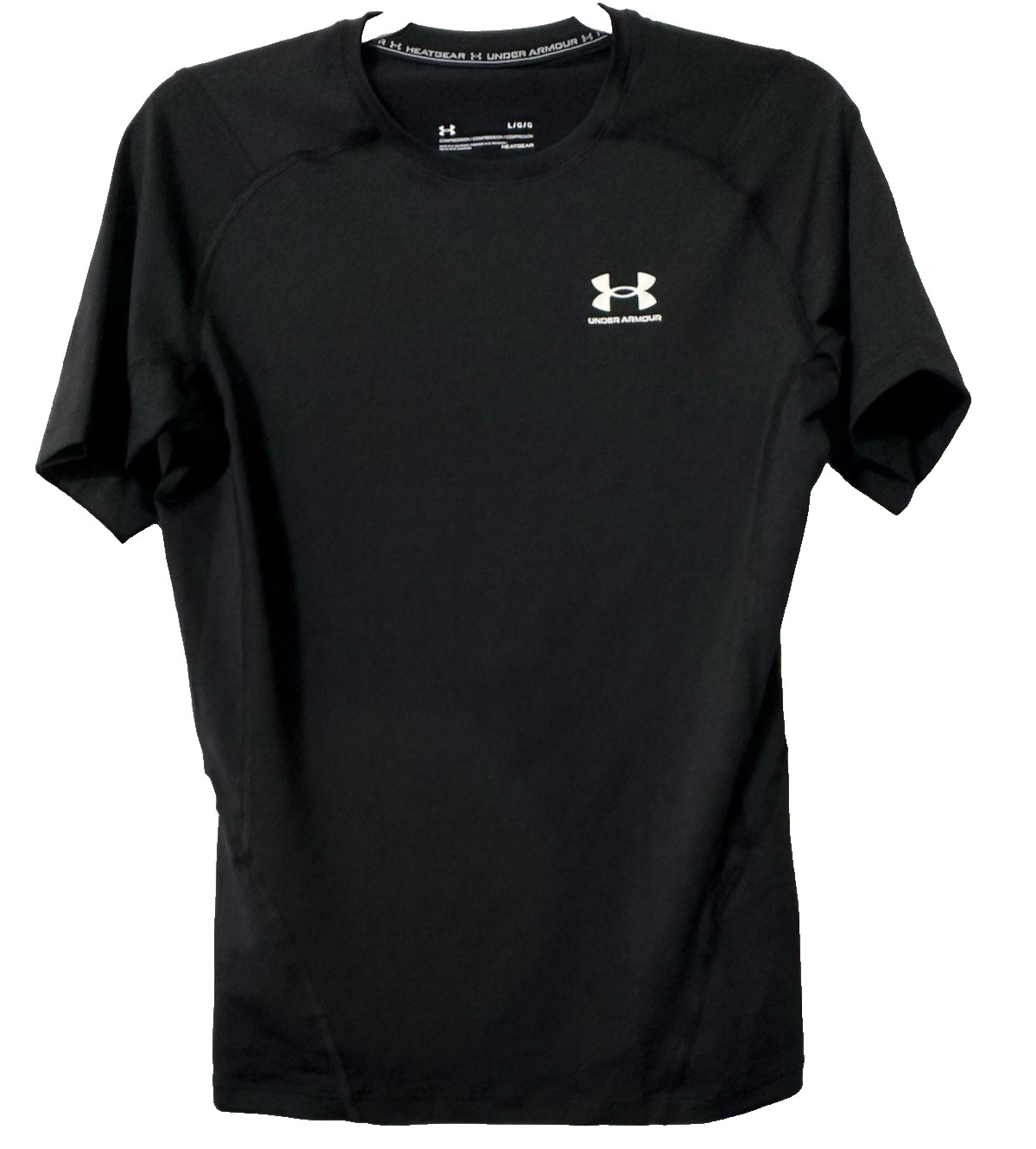 2 Under Armour Compression HeatGear Short Sleeve Shirt Mens Large Active Black