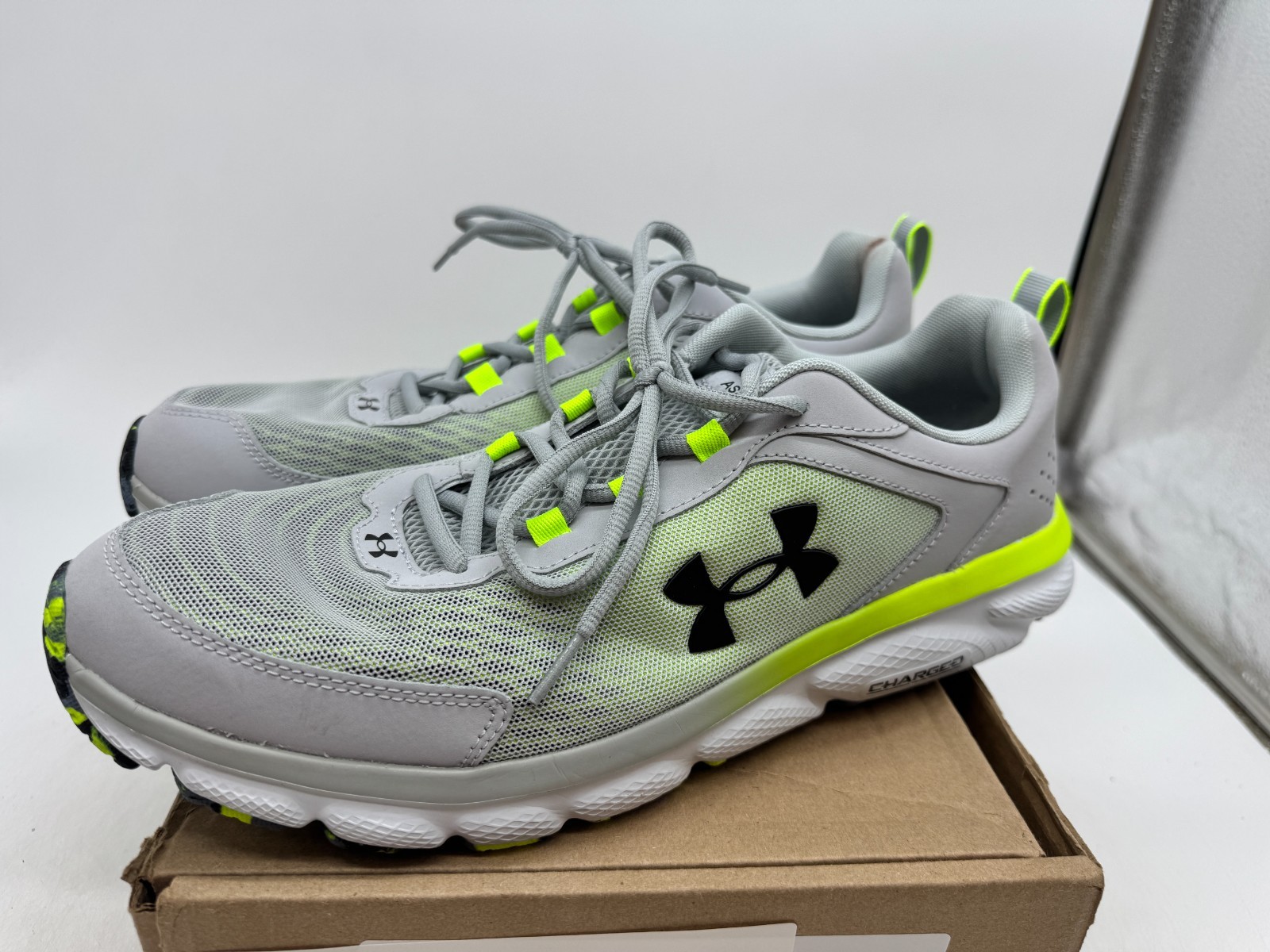 Under Armour Charged Assert 9 Marble Athletic Shoes Mens Mod Grey Low Top – 14