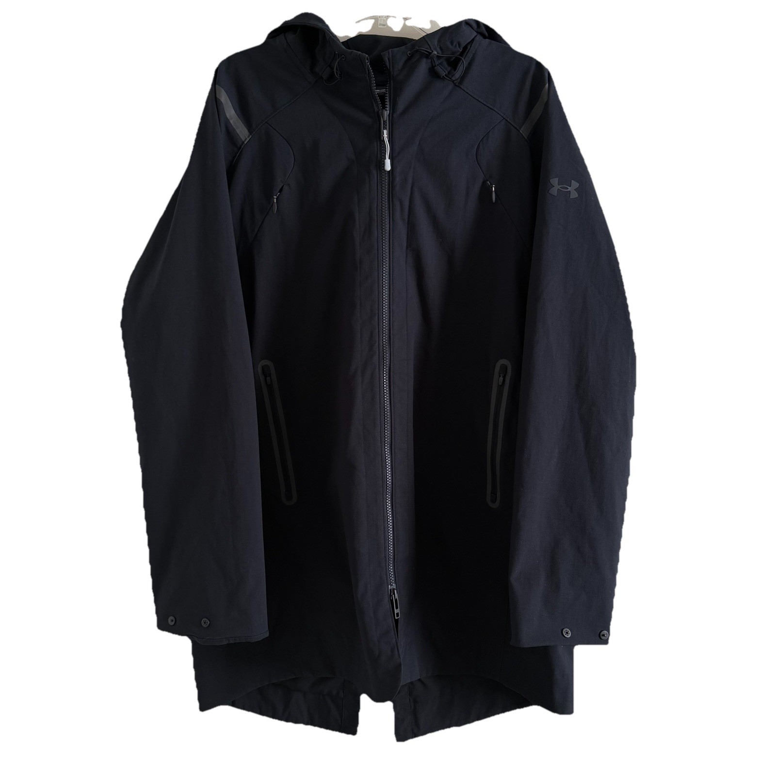 Under Armour Mens L Unstoppable Jacket Black Water-Resistant Full Zip Pockets