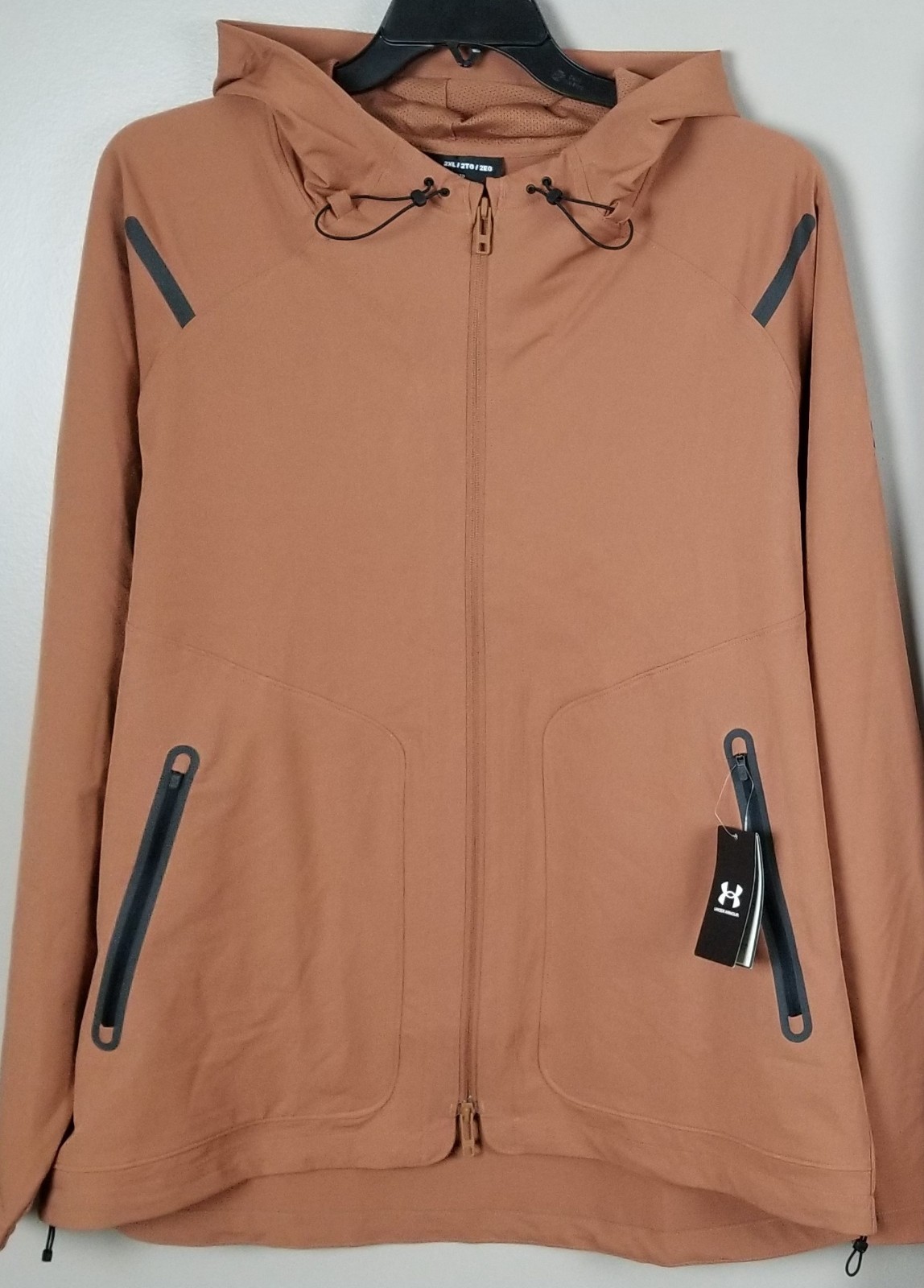 UNDER ARMOUR UNSTOPPABLE JACKET FULL ZIP WATER REPEL BROWN 1370494-257 =SIZE 2XL