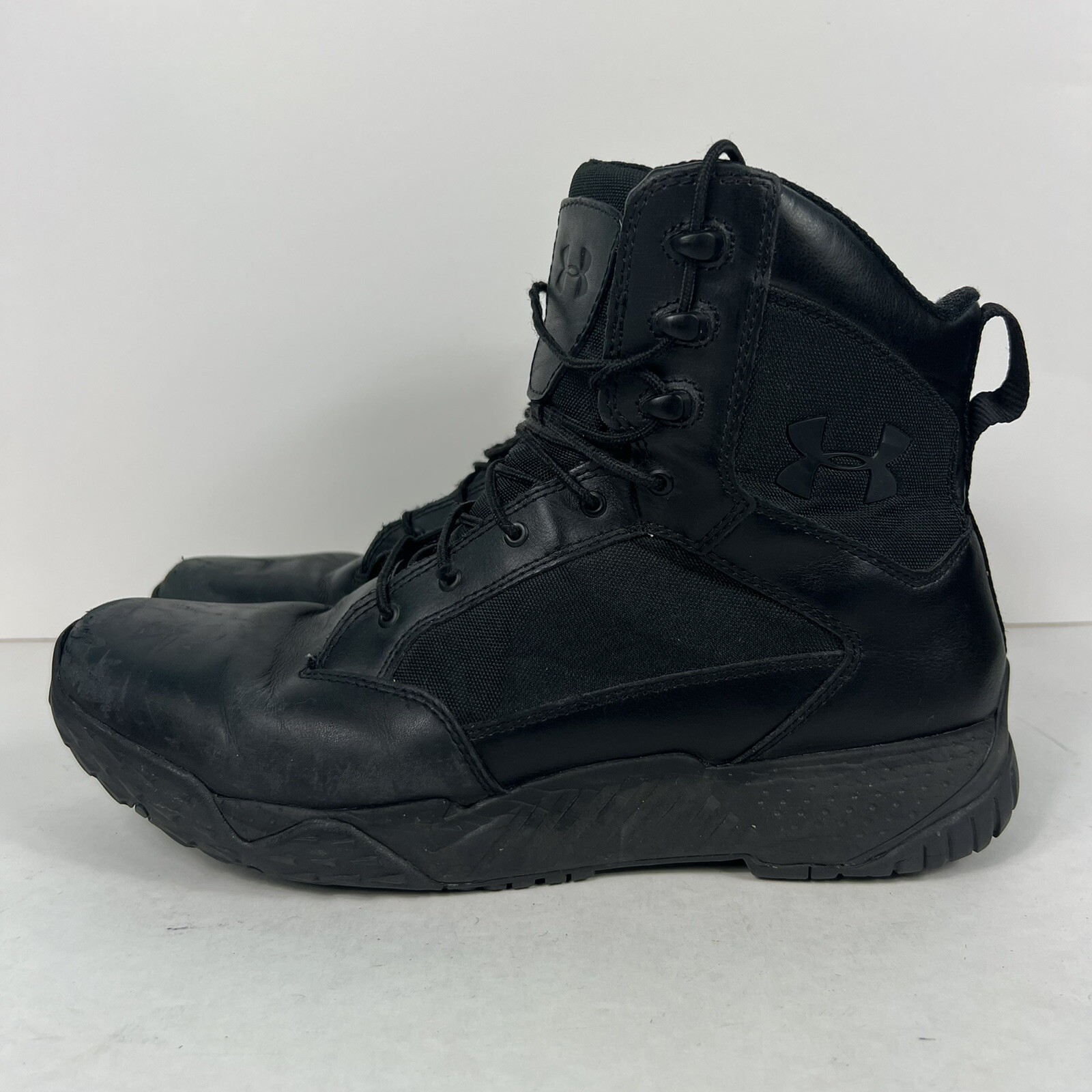 Under Armour Work Boots Mens 13 Black Stellar Tactical Mid Lace Up 1268951-001