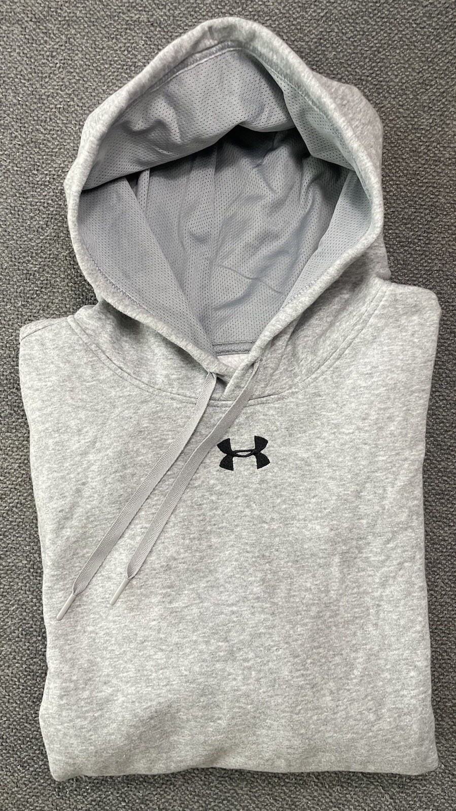 Under Armour Men’s Loose Coldgear Gray Hoodie MEDIUM Textured Inside Hood