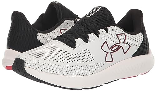 UNDER ARMOUR MEN’S CHARGED PURSUIT 3 BIG LOGO SHOE SIZE MEN’S 8 WHITE/BLACK/RED