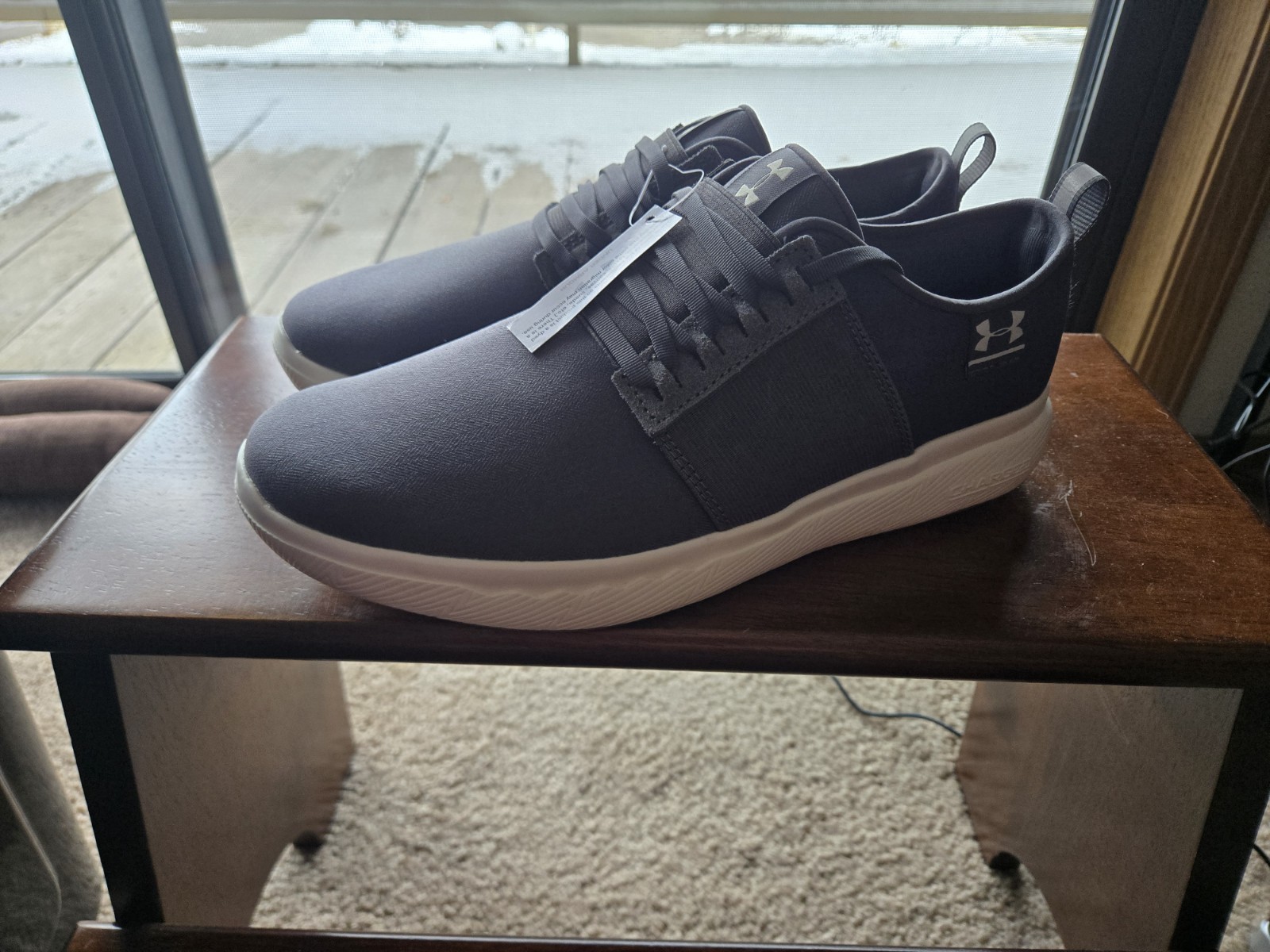 Under Armour UA Charged 24/7 Grey Blue Men’s 9.5 Low Top Shoes BNWOB