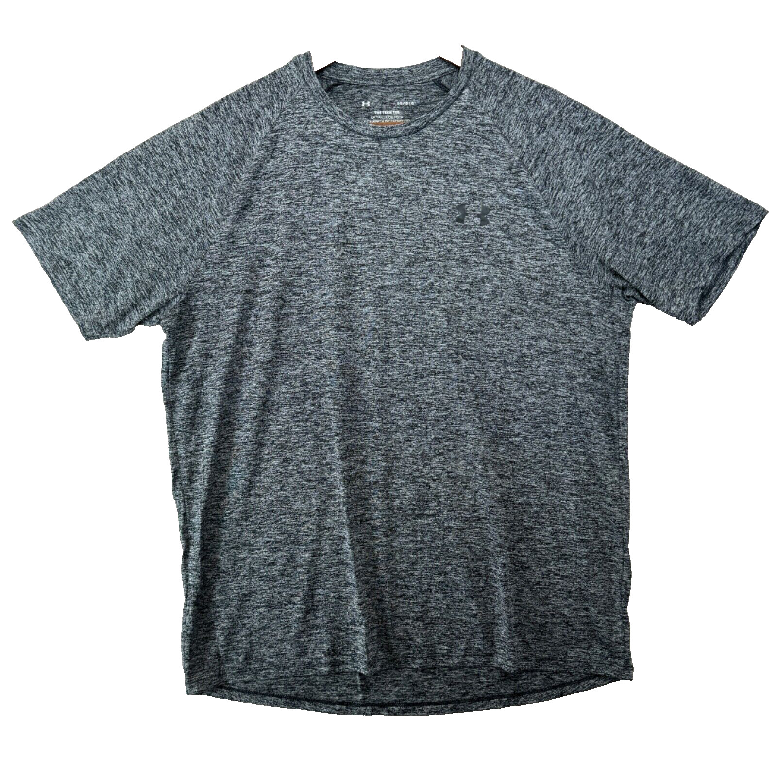 Under Armour The Tech Tee Men Size L Solid Gray Stretch Crew-Neck T-Shirt