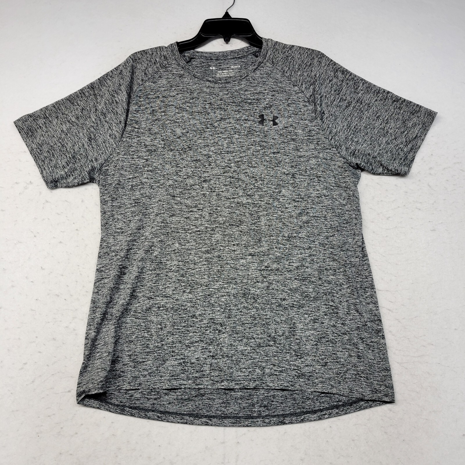 Under Armour Shirt Mens Large Gray Heatgear Heathered Tech Tee Gym Sports