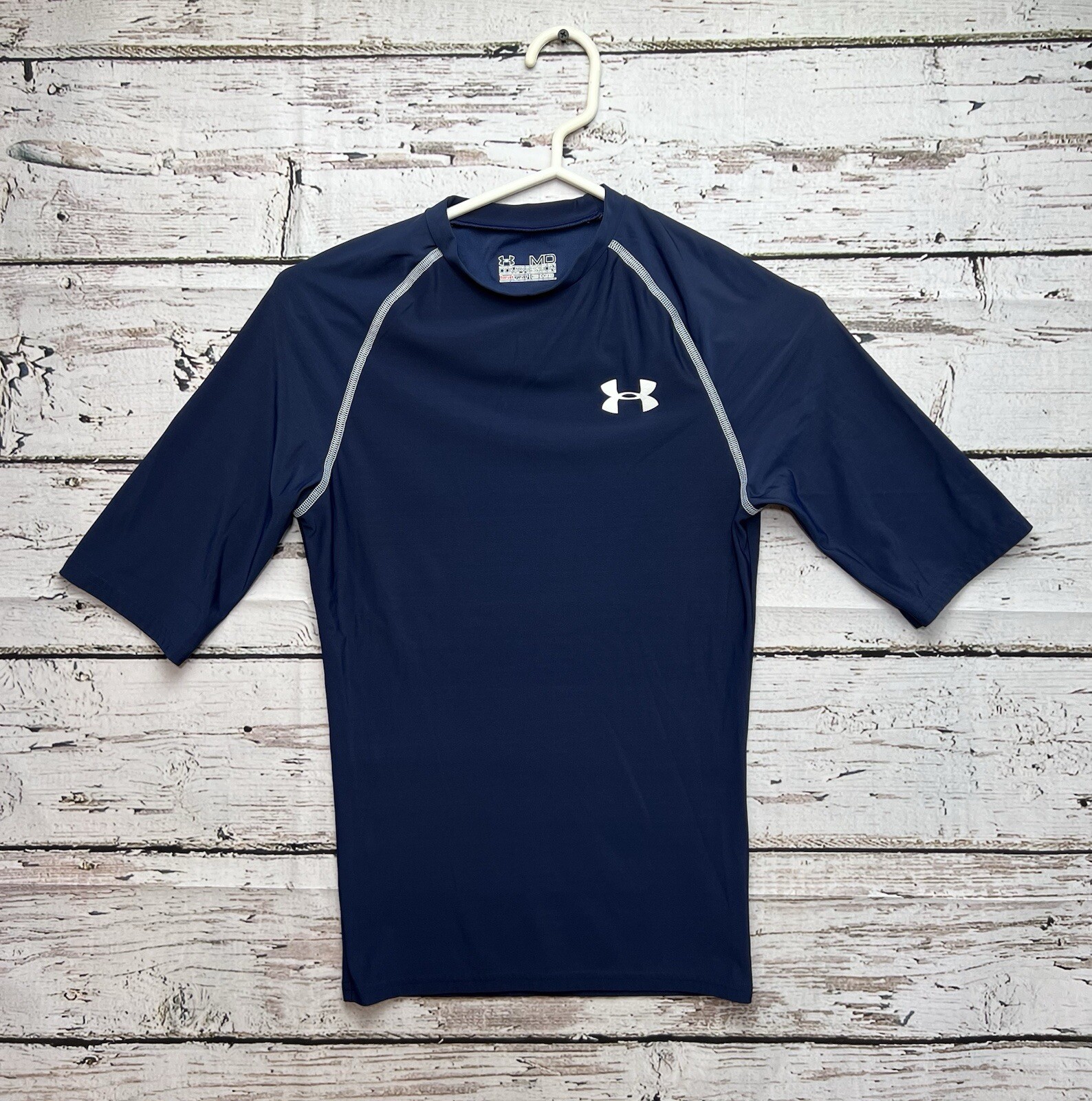 Under Armour Compression HeatGear Navy Blue/White Logo Men’s Lightweight T-Shirt