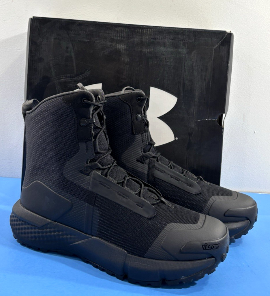 NIB 10 D Mens Under Armour 3027381 UA Charged Valzets 8″ Tactical Boots Black