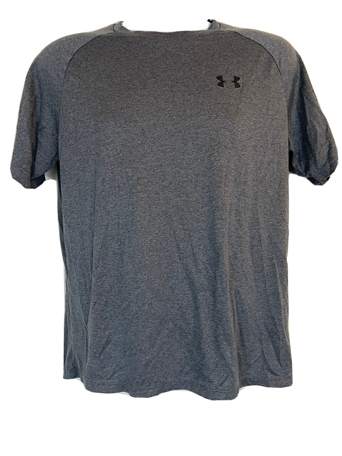 Men’s Gray Under Armour The Tech Tee Shirt. M. 100% Polyester. Short Sleeve