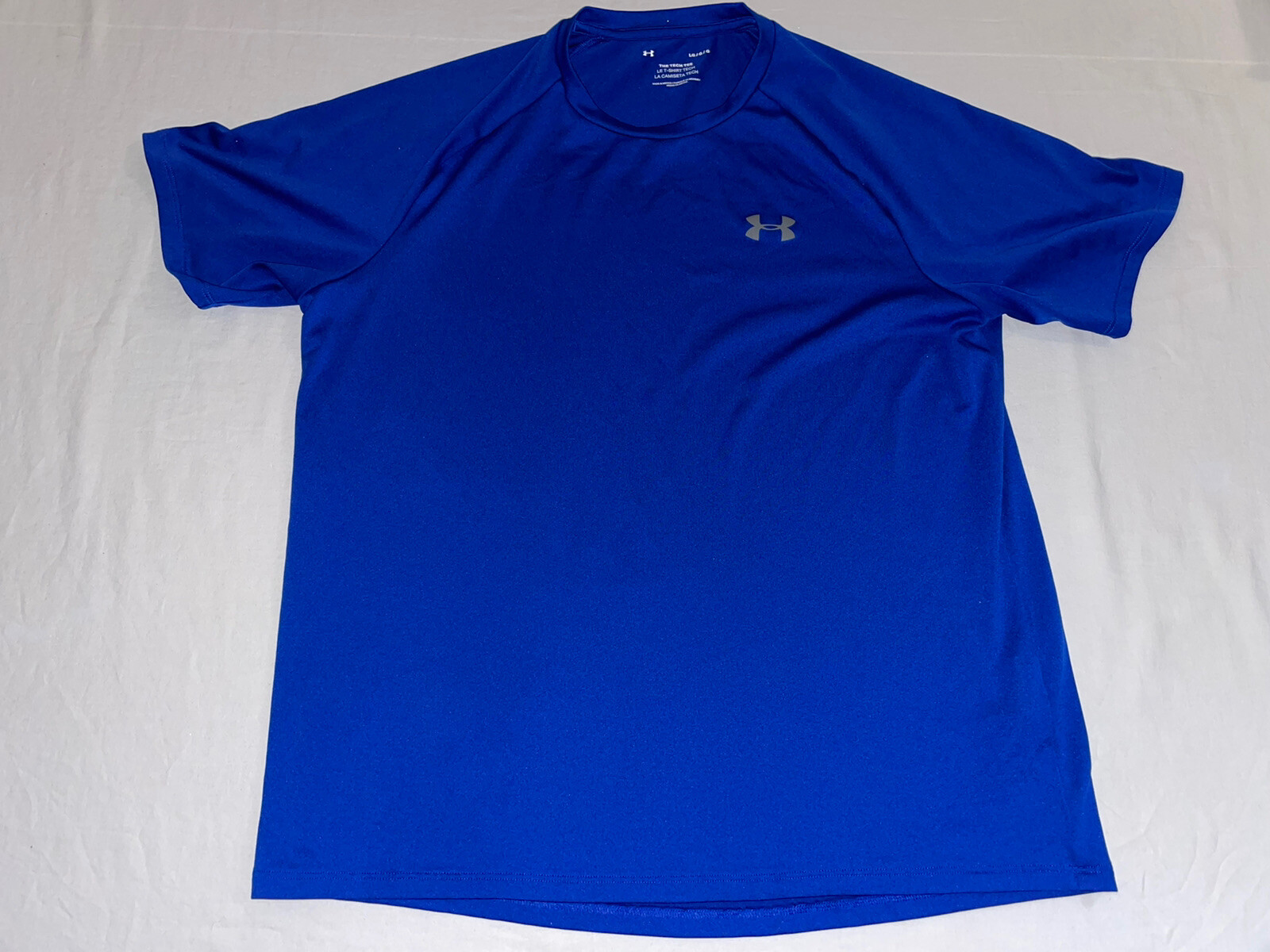 Under Armour T Shirt Mens Large Blue Short Sleeve The Tech Tee Crewneck Logo
