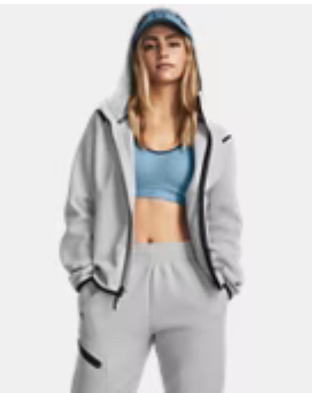 NWT Under Armour UA Unstoppable Fleece Women’s Full Zip Jacket XS Mod Gray