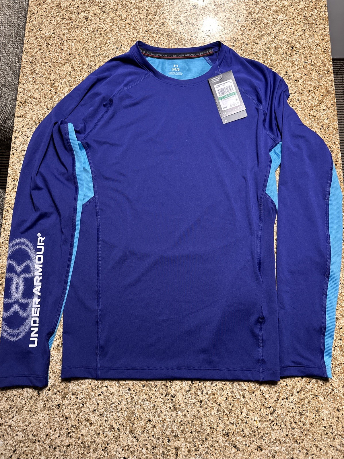 Under Armour Men’s Large Heatgear Compression Long Sleeve Shirt 1383330-468 NEW