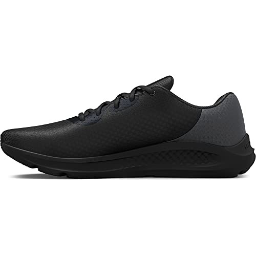 Under Armour Men’s Charged Pursuit 3 Running Shoe, Black (002)/Black, 10, Black/