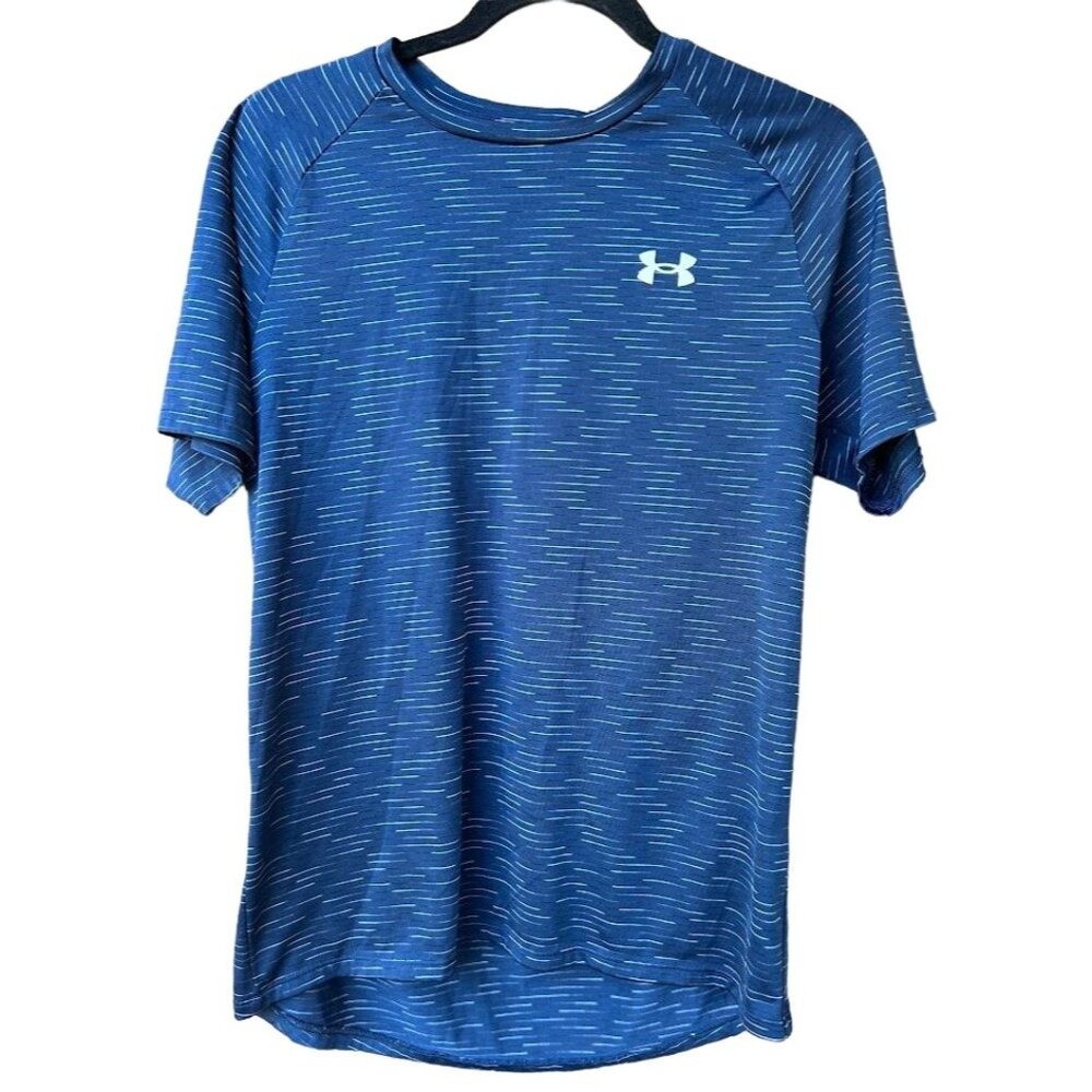 Under Armour Mens The Tech Tee Shirt Blue Loose Fit S