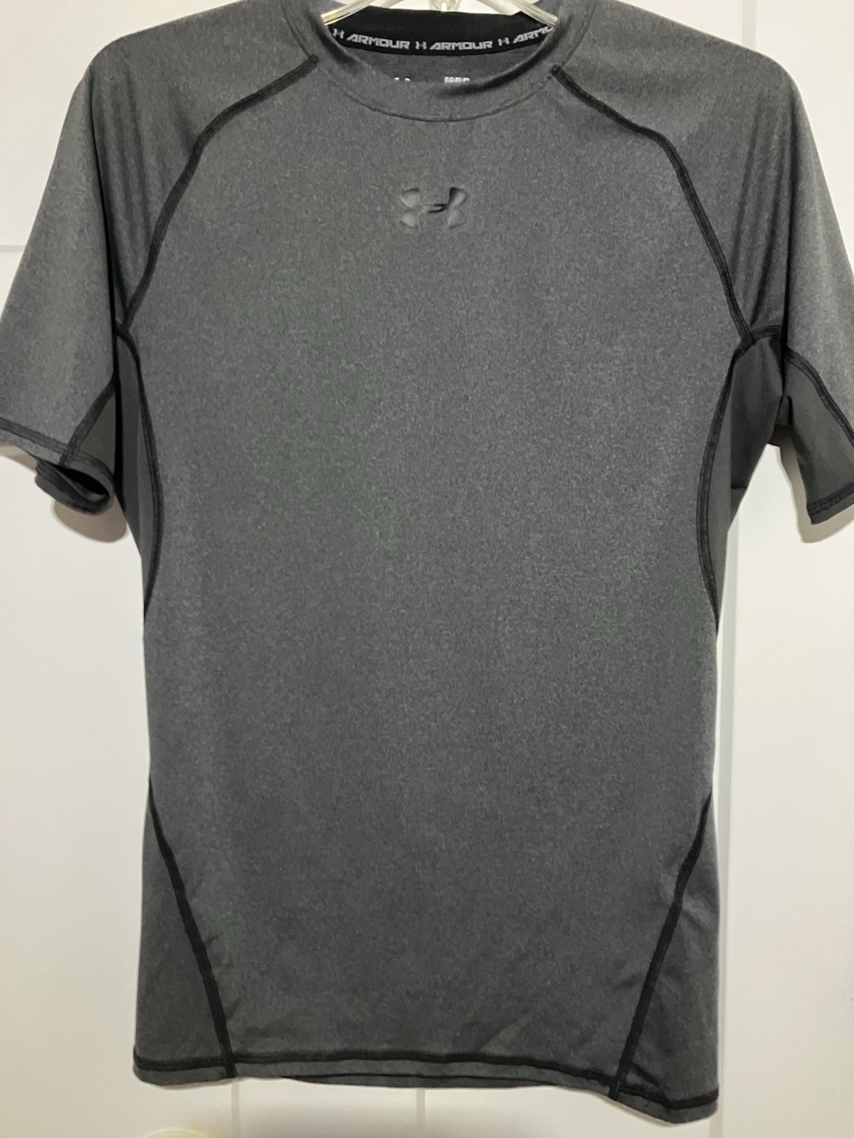 Under Armour Men’s Heatgear Short Sleeve Compression Shirt, Dark Gray, Large