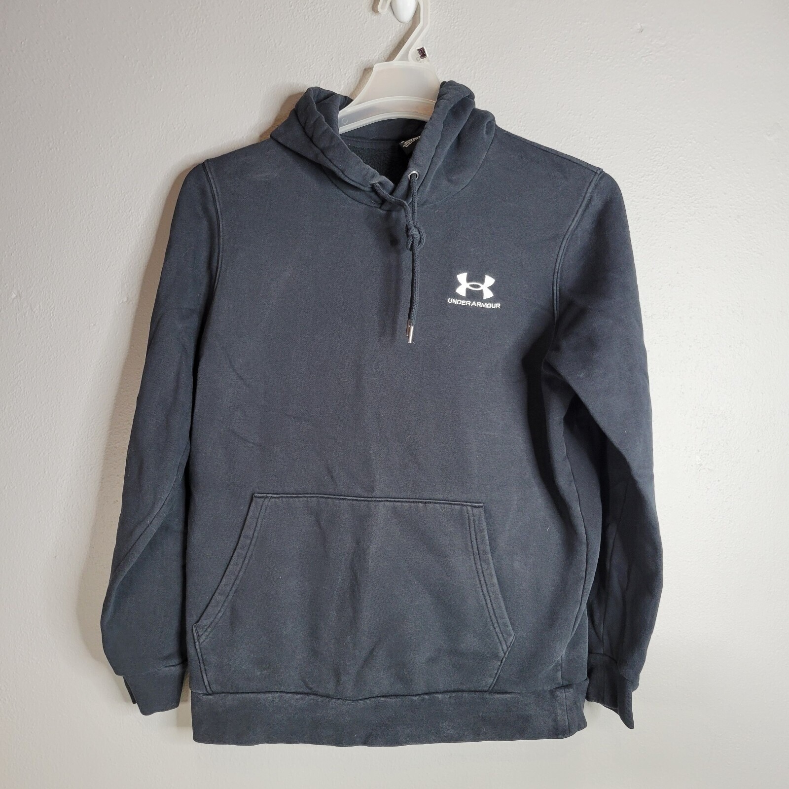 Under Armour Womens Hoodie Small Black UA Essential Fleece Pullover
