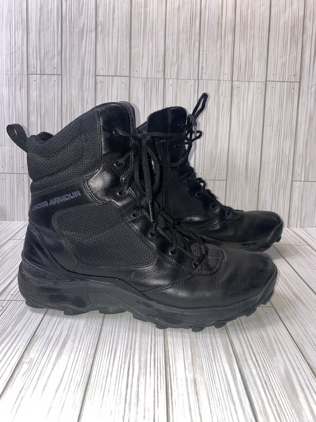 Under Armour Tactical Boots 1230876-001 – Black Side Zip and Lace Up Men’s 12